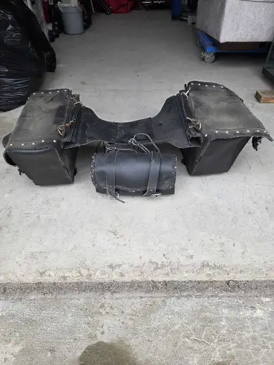 Motorcycle Saddlebags - 30L PU Leather, Side Tool Saddle Bags, Waterproof Luggage Bag, Throw Over Sa...