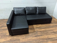 Black Ikea Friheten sectional sofa bed. FREE DELIVERY