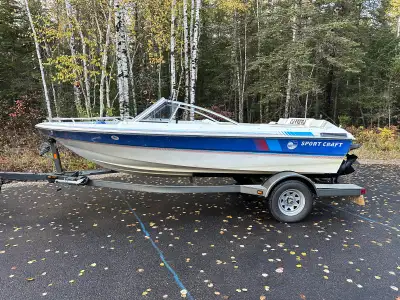 Bateau sportcraft 17pieds de type « in board » moteur mercruiser 3.0L refait à neuf en 2024. 9 place...
