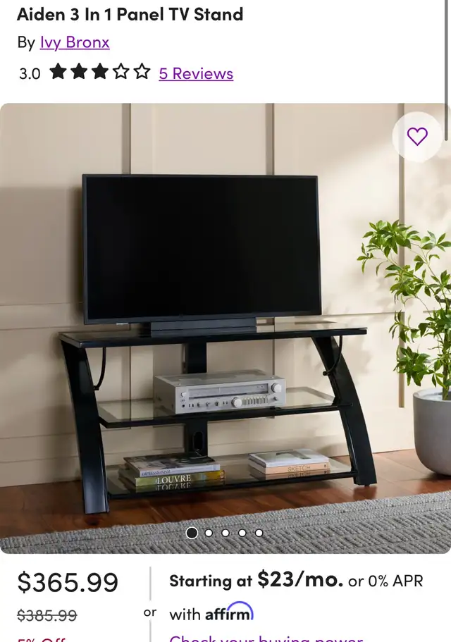 Swivel Mount Glass TV Stand in Other in Hamilton - Image 4