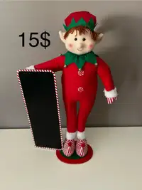 Christmas Decorations Elf with Chlakboard 