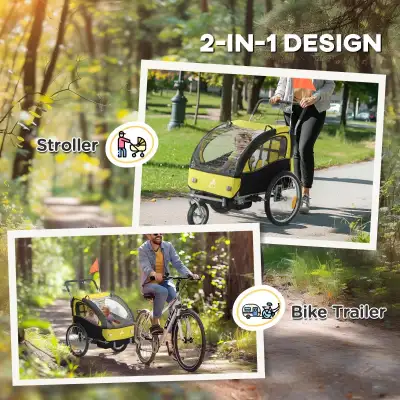 Aosom 2-in-1 Bike Trailer Chariot & Stroller for Kids, View more
