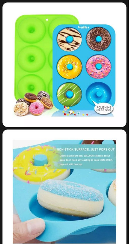Silicone donut baking molds WALFOS BRAND NEW Set of 6 in Kitchen & Dining Wares in Markham / York Region