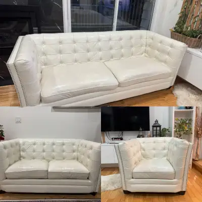 Amax Top-Grain Leather Sofa Set, View more