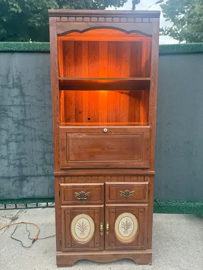 Oak Secretary Desk with Hutch, View more