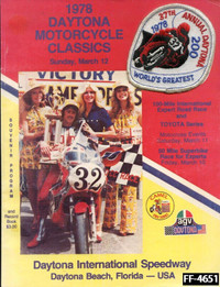 1978 37th Annual Daytona 200 Motorcycle Classics Program