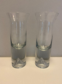 2 VASES SCANDINAVES EN VERRE VINTAGE RÉTRO MID CENTURY 60'S MCM