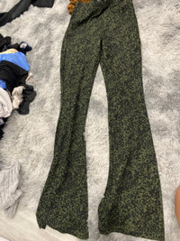 Green flared pants 