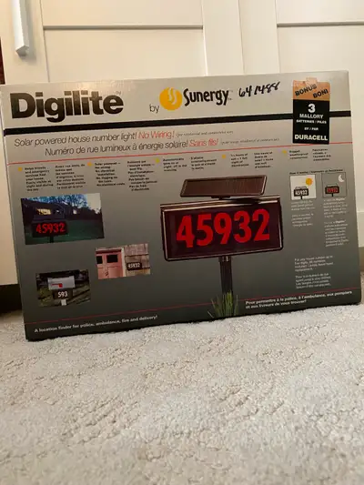 Solar house numbers - vintage, never out of box, View more