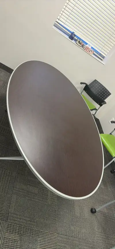 Small Oval Dark Wood Boardroom Table, View more