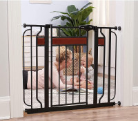 NEW Regalo Home Accents Metal Walk-Through Safety Gate, Black