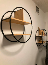 2x 16" Round Bamboo Display Shelves - IKEA HEDEKAS