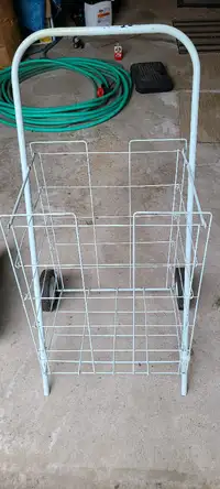 White Pull Shopping Rolling Cart