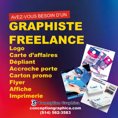 Graphiste – Logo, Cartes d’affaires, Site web, Imprimerie, View more