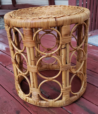 Rattan style side table - $50