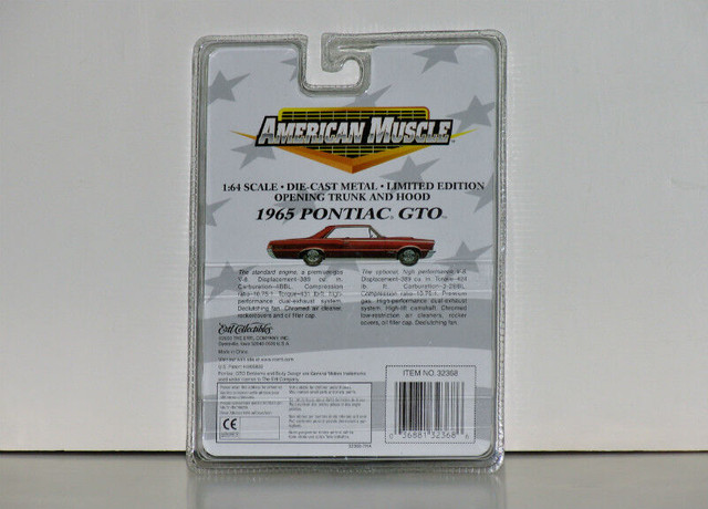 American Muscle '65 Pontiac GTO 1:64 Scale Diecast in Black in Hobbies & Crafts in Mississauga / Peel Region - Image 4