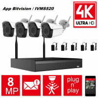 4 Camera Surveillance System WIFI NVR Kit 2MP & 5MP & 8MP Full4K