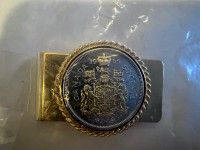 1965 Canadian Mint/Morgan Mint 50 Cent Silver & Gold Money Clip