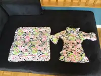 Robe de chambre pour fillette de 18-24 mois avec doudou assortis