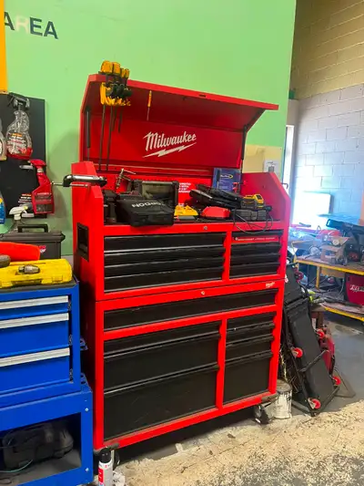 46" Rolling Steel Tool Chest & Cabinet Combo WITH TOOLS, View more