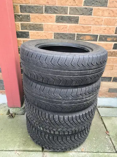 Set of 2 Gislaved Nord Frost winter tires with steel rims ($130) & 2 Pirelli All Season tires withou...