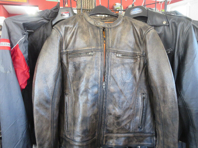 Men's Brown Distressed Leather Motorcycle Jackets in Men's in Oshawa / Durham Region - Image 2