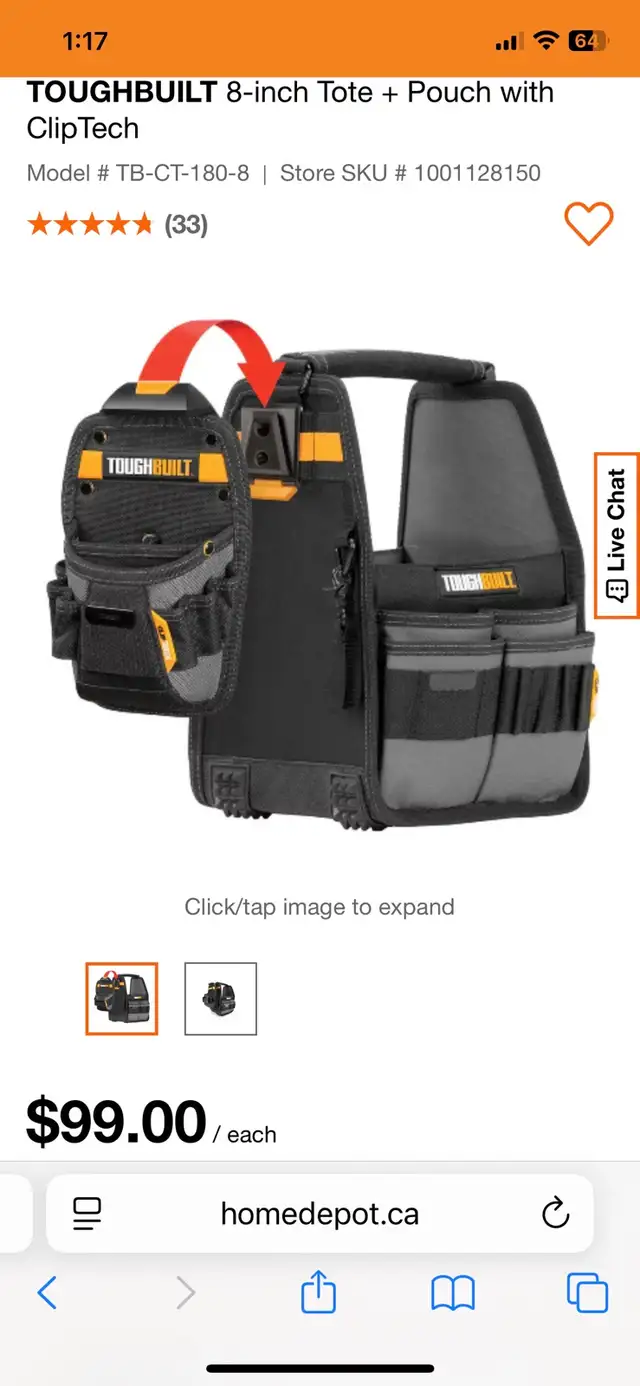 ToughBuilt Tool Bag in Tool Storage & Benches in Markham / York Region - Image 2