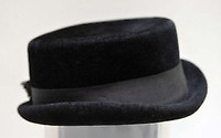 Italian designer lady's black felt derby / bowler hat