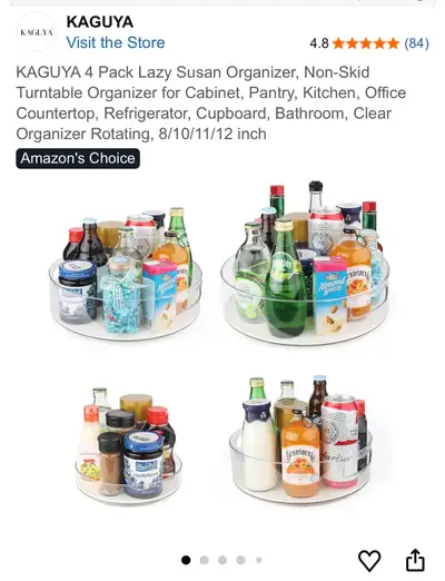 KAGUYA 4 Pack Lazy Susan Organizer, View more