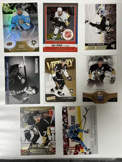 Evgeni Malkin hockey card lot, View more