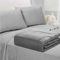 5-Piece Comforter Set • DoubleQueen • Reversible Light/Dark Grey