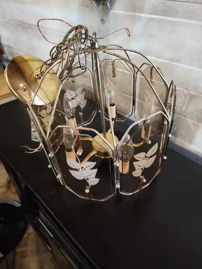 vintage light fixture 5 bulb chandelier, View more