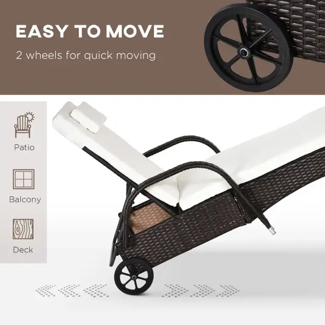3 Pieces Wicker Patio Lounger Set with Table, PE Rattan Outdoor in Patio & Garden Furniture in Markham / York Region - Image 7