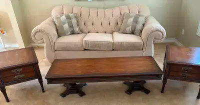 VINTAGE 3 PIECE COFFEE TABLE & END TABLE SET, View more