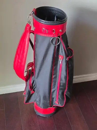 Vintage 1980's Dura Bag Retro Red Black Golf 3 Slot Sunday Bag, View more