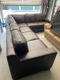 Brown Leather Sectional