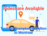 Ride available May 4th Toronto/Brampton to Montreal
