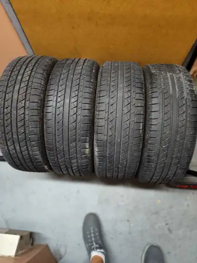 15-inch rims (size 15" x 6" J) featuring a 4x100 mm bolt pattern from a 2011 Mazda 2. Tires are stil...