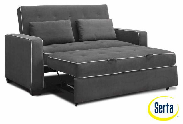 Grey Augustine Sofa/Loveseat with Full Size Pop-up Bed in Couches & Futons in Edmonton - Image 2