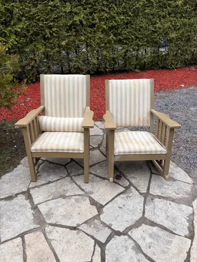 Set of 2 Solid Wood Armchairs - $15 for both, View more