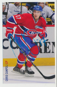 CHRIS CAMPOLI MONTREAL CANADIENS SIGNED 'RISE TOGETHER' OVERSIZE