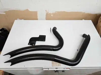 Street sweeper exhaust. Aggressive and loud. Came off my 2013 Harley-Davidson Blackline soft tail. B...
