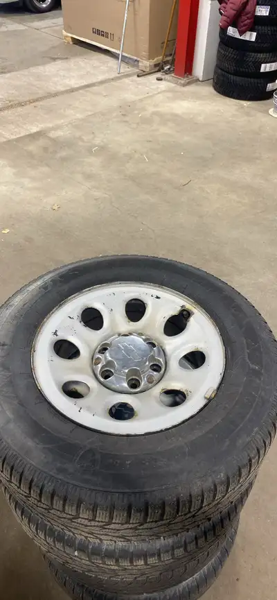 Two tires good 2020 date code Firestone winter force 2 suv Other two okay tread but weather cracked...