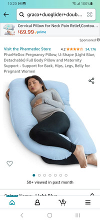 PharMeDoc Pregnancy Pillow.  U shape full body.  New in box.