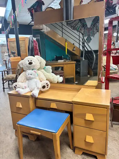 Vintage Vanity with Matching Bench , View more