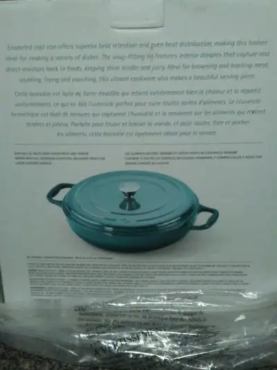 ENAMEL CAST IRON BRAISER SKILLET - BLUE, View more