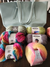 Yarn Lot - New Skeins and Project Bag/Tote