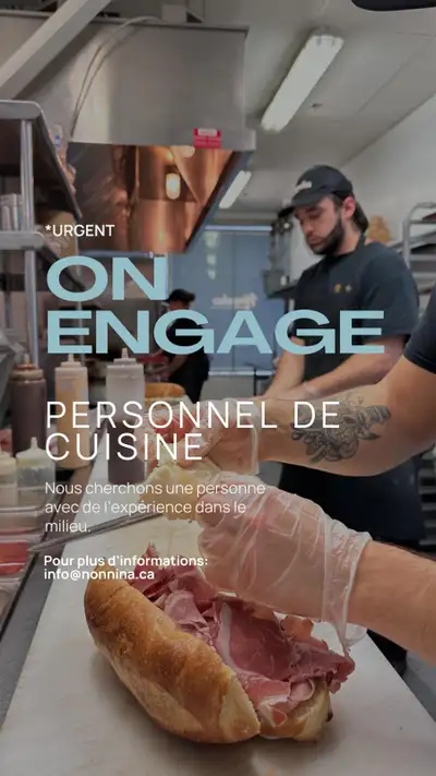 Nonnina located in lachine is currently looking for kitchen staff Flexible shifts available Hours 9a...