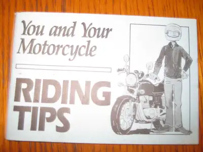 Kawasaki Motorcycle You and Your Motorcycle Riding Tips Booklet - $20.00 obo In Very Good to Excelle...