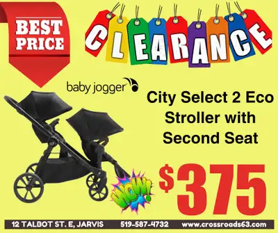 STORE CLOSING!! CLEARANCE!! City Select 2 eco Double Stroller, View more